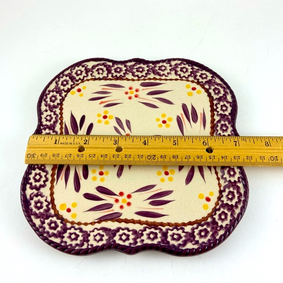 Temptations by Tara Old World Purple Square Plates PPP SQ 944576 6 in and 7 in - Picture 5 of 6